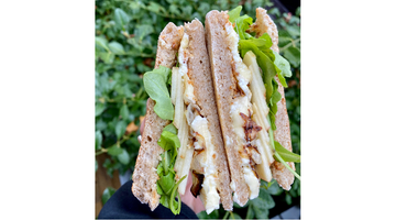 Apple, Brie, and Caramelized Onion Sandwich on a Vegan Sourdough English Muffin Recipe