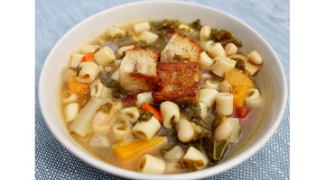 Autumn Minestrone with English Muffin Croutons Recipe