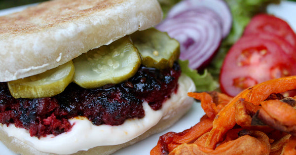 Beet Gochujang Burger on an English Muffin Recipe