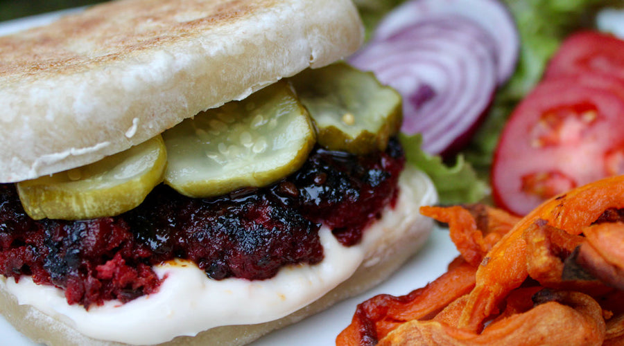 Beet Gochujang Burger on an English Muffin Recipe
