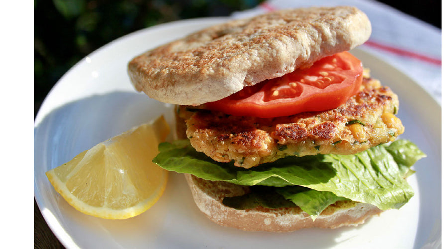 Chickpea Fritter Burger on a Sourdough English Muffin Recipe
