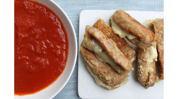 English Muffin Grilled Cheese Sticks with Tomato Bisque Recipe