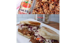 Kyvan Pulled Pork Sandwich on a Dam Good™ English Muffin with Coleslaw