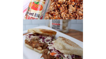 Kyvan Pulled Pork Sandwich on a Dam Good™ English Muffin with Coleslaw