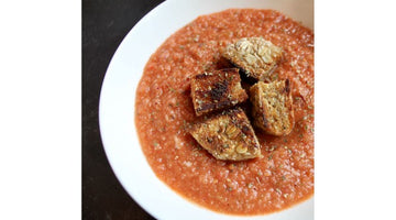 Authentic Gazpacho with Sourdough English Muffin Croutons Recipe