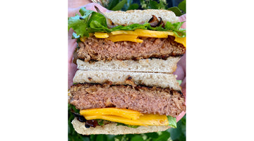 Plant-Based Beyond Burger on a Vegan Sourdough English Muffin Recipe