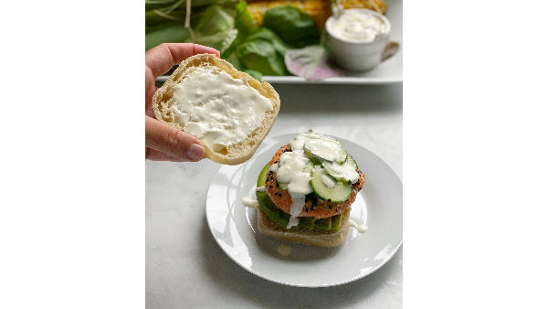 Poke Salmon Burger on an English Muffin Recipe