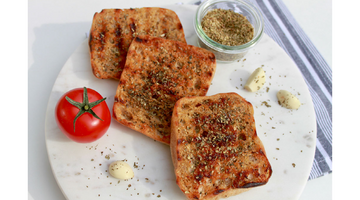Grilled Sourdough English Muffins with Olive Oil, Garlic and Herbs