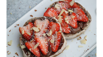 English Muffin Dessert Pizza with Strawberry and Nutella Recipe