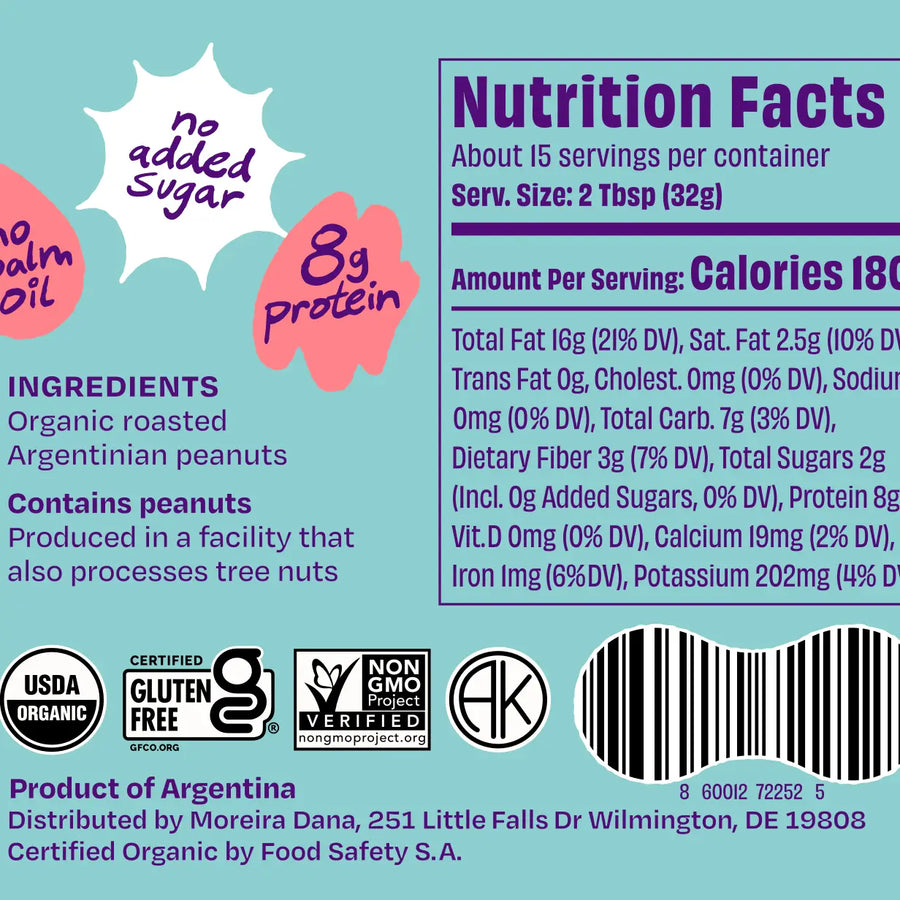 One Trick Pony Organic Unsalted Peanut Butter