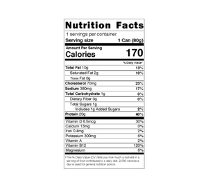 Fishwife Smoked Rainbow Trout Nutrition Label