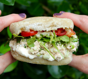 Tuna Melt on an Original White Sourdough Dam Good English Muffin